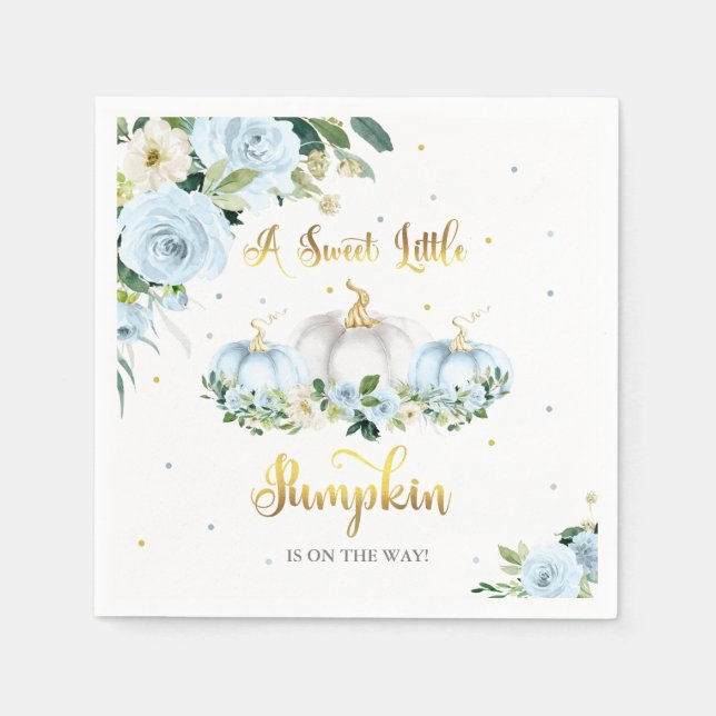 Pumpkin Baby Shower Boy Fall Pumpkin Serviette (Vorderseite)
