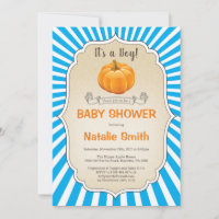 Pumpkin Baby Shower Einladung Herbst Junge