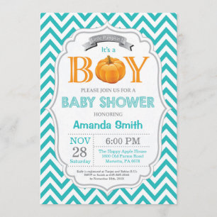 Pumpkin Baby Shower Einladung Herbst Junge