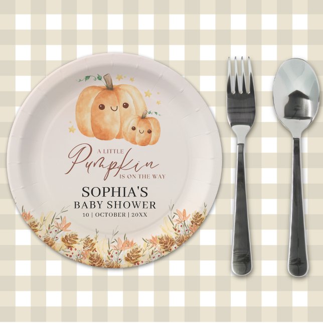 Pumpkin Baby Shower – Fall Theme Disposable Pappteller (Von Creator hochgeladen)