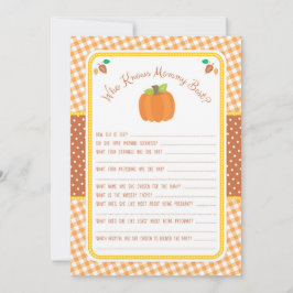 Pumpkin Baby Shower Game - Wer Mommy Best kennt