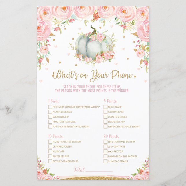 Pumpkin Baby Shower Was ist auf Ihrem Handyspiel (Vorderseite)