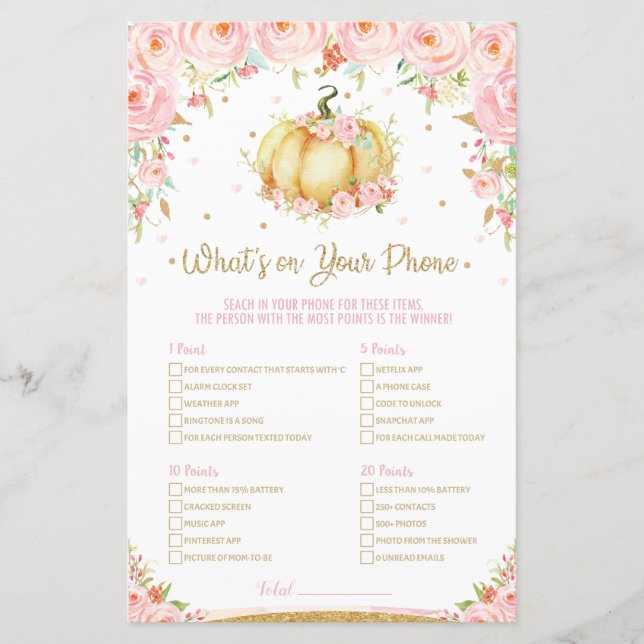 Pumpkin Baby Shower Was ist auf Ihrem Handyspiel (Vorderseite)