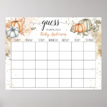Pumpkin Baby Showrate Terminkalender Poster