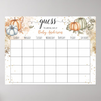 Pumpkin Baby Showrate Terminkalender Poster