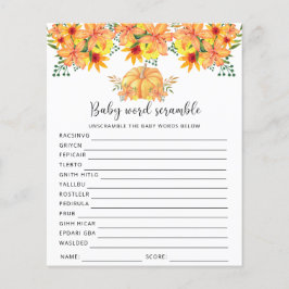 Pumpkin - Baby Word Scramble | Baby Showspiel