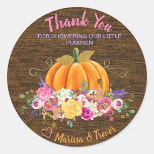 Pumpkin, Babydusche, Gefälligkeitstempel, Kürbis Runder Aufkleber