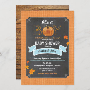 Pumpkin-Babydusche rustikal Einladung