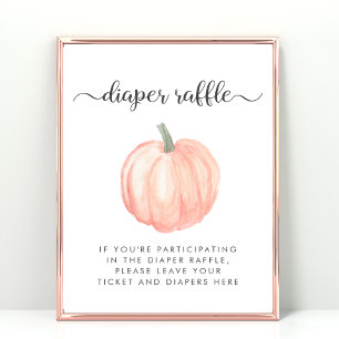 Pumpkin Babydusche Windelwindeln abziehen Zeichen Poster