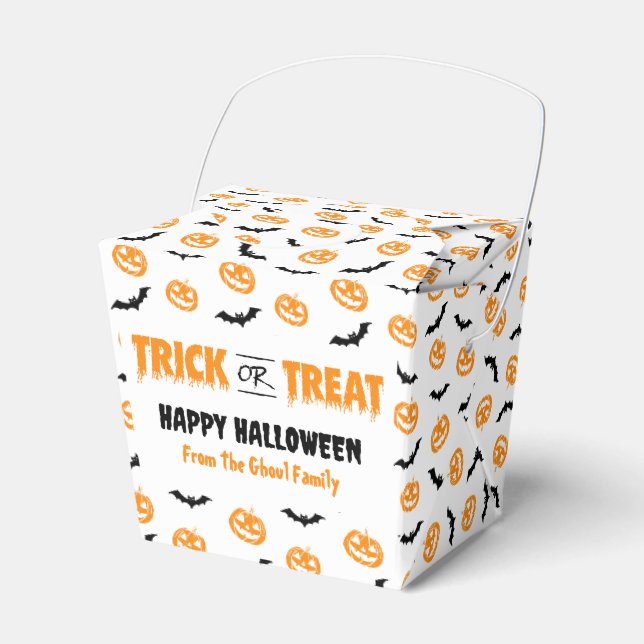 Pumpkin Bat Trick oder Treat Light Geschenkschachtel (Vorderseite)