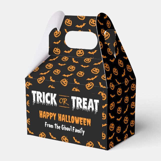 Pumpkin Bat Trick oder Treten Dunkler Gable Geschenkschachtel (Vorderseite)