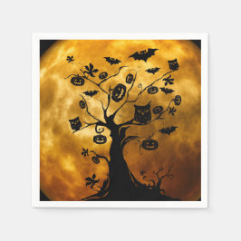Pumpkin, Bat und Owl Halloween Papier Napkin Serviette