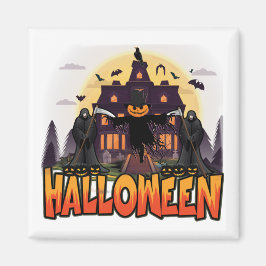 Pumpkin Beängstigend House, Halloween Magnet