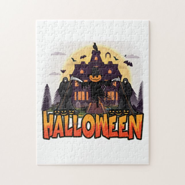 Pumpkin Beängstigend House, Halloween Puzzle (Vertikal)