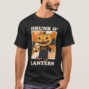 Pumpkin Betrunken O' Lantern Beer Drinkers Hallowe T-Shirt