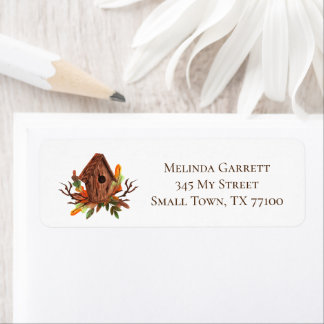 Pumpkin Birdhouse Happy Fall Farm Custom Label