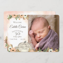 Pumpkin Birth Ankündigung und vielen Dank