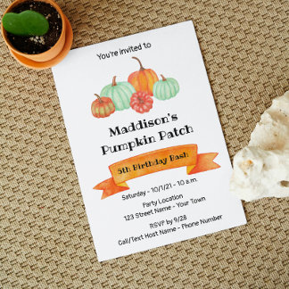 Pumpkin Birthday Einladung
