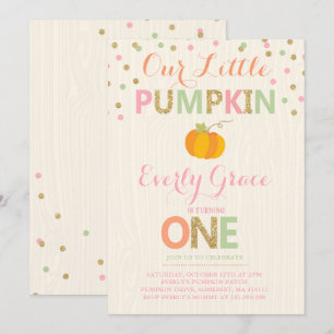 Pumpkin Birthday Einladung Pink Gold Pumpkin