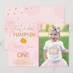 Pumpkin Birthday Einladung Pink Gold Pumpkin