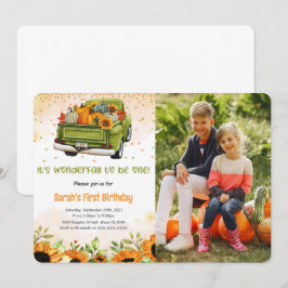 Pumpkin Birthday Foto Einladung