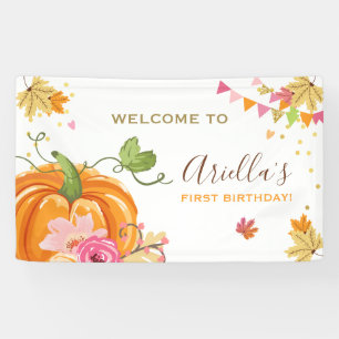 Pumpkin Birthday Hintergrund Banner Herbst Herbstm