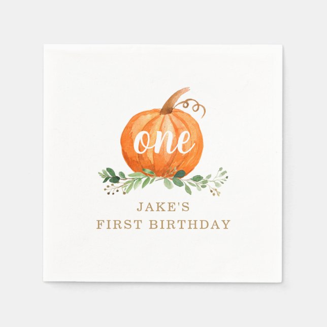 Pumpkin Birthday Napkin jedes Alter Serviette (Vorderseite)