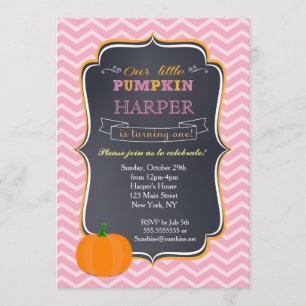 Pumpkin Birthday Party Einladungen