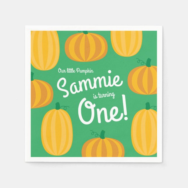 Pumpkin Birthday Party Kinder Serviette (Vorderseite)