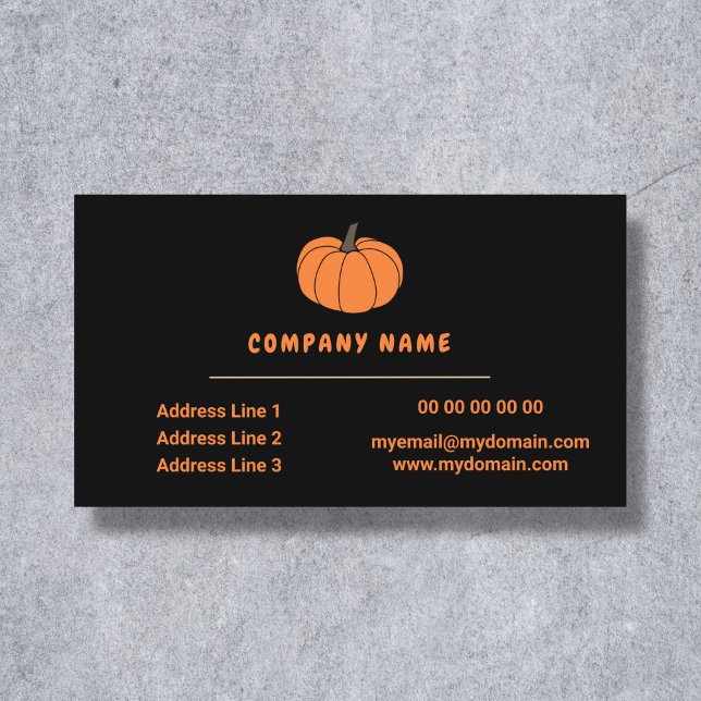 Pumpkin Black Business Card Visitenkarte (Pumpkin Black Business Card)