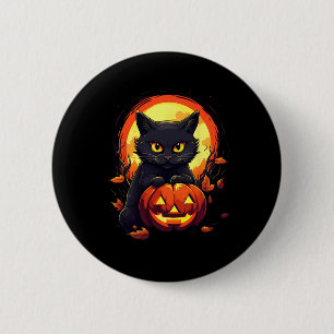 Pumpkin Black Cat Halloween Vintages Kostüm für We Button