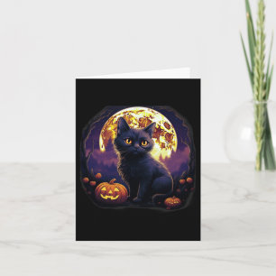 Pumpkin Black Cat Halloween Vintages Kostüm für We Karte