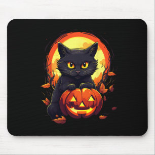 Pumpkin Black Cat Halloween Vintages Kostüm für We Mousepad