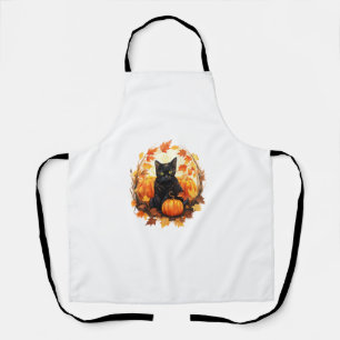 Pumpkin Black Cat Halloween Vintages Kostüm für We Schürze