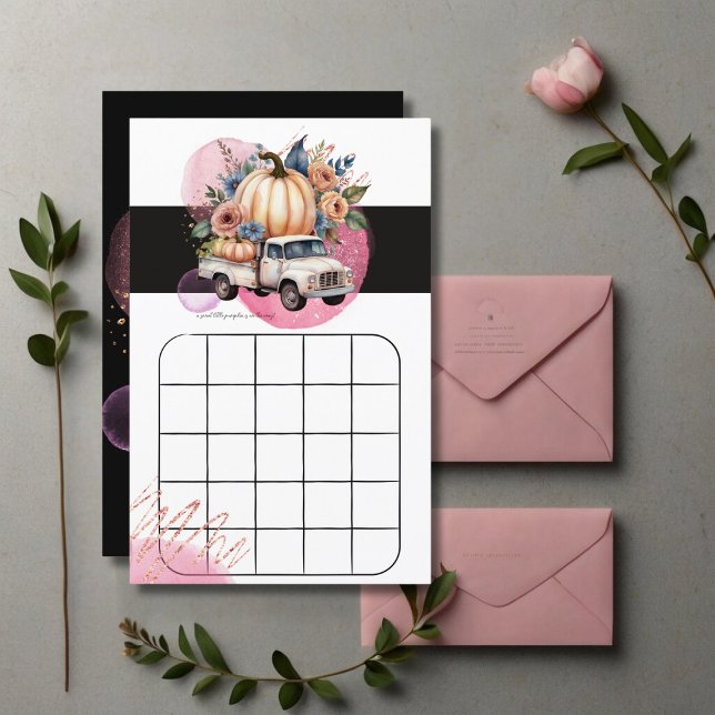 Pumpkin Black Pink Floral Truck Baby Duschgame (Von Creator hochgeladen)