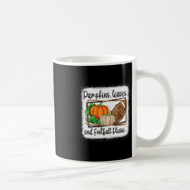Pumpkin Blätter und Footbyll Bitte Leopard Fall Vi Kaffeetasse (Rechts)