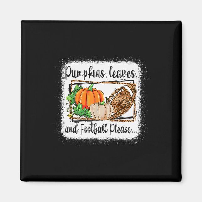 Pumpkin Blätter und Fußball Bitte Leopard Fall VI Magnet (Vorne)
