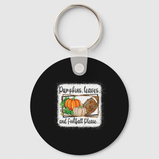 Pumpkin Blätter und Fußball Bitte Leopard Fall VI Schlüsselanhänger (Vorderseite)