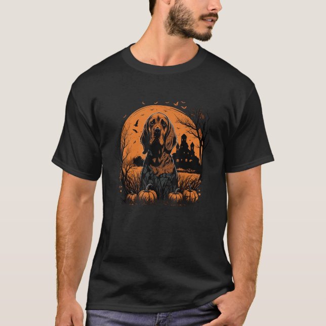 Pumpkin Bloodhound Kostüm auf Bloodhound Halloween T-Shirt (Vorderseite)