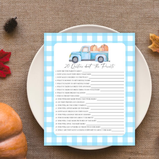 Pumpkin Blue Car - 20 Fragen zu den Eltern (Von Creator hochgeladen)