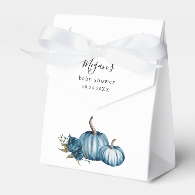 Pumpkin Blue Floral Baby Dusche Geschenkschachtel (Vorderseite)