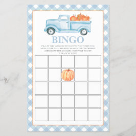 Pumpkin Blue LKW Baby Showroom Bingo Flyer