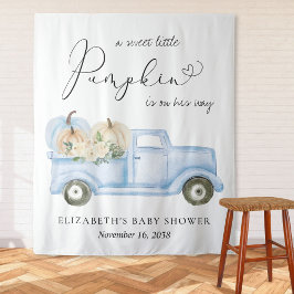 Pumpkin Blue Truck Baby Boy Dusche Foto Hintergrun Wandteppich