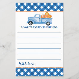Pumpkin Blue Truck Baby Duwer Familientraditionen Flyer