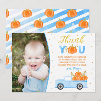 Pumpkin Blue Truck Geburtstag Vielen Dank Cards Bo Einladung