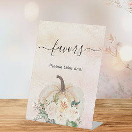 Pumpkin-Blume bevorzugen Zeichen Sockelschild