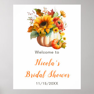 Pumpkin Blume Bouquet Brautparty Willkommen Poster