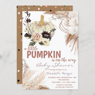 Pumpkin Blume Pampas Grass Einladung
