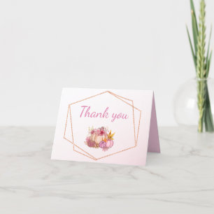 Pumpkin Blush Pink Famed Fall Baby Dusche Dankeskarte