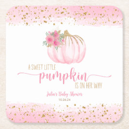 Pumpkin Blush Pink Gold Baby Girl Duft Rechteckiger Pappuntersetzer